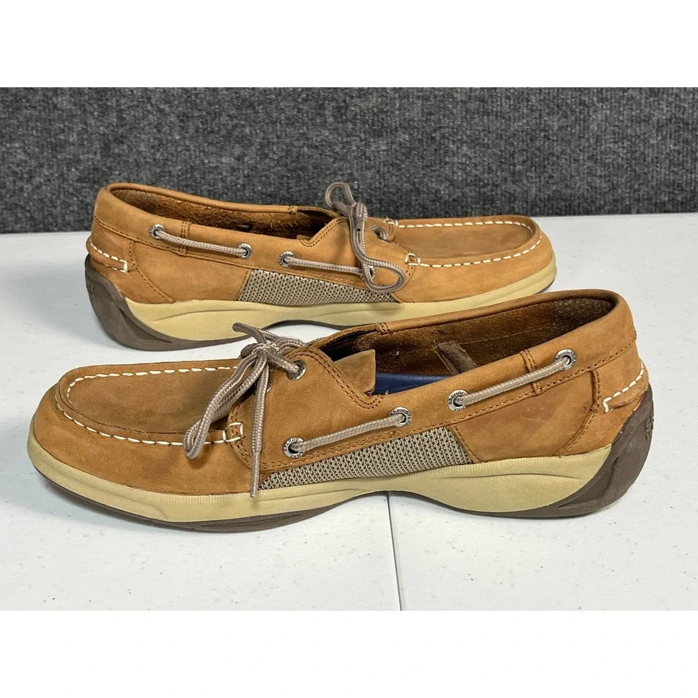 Sperry Top-Sider Mens Billfish Boat Shoes Tan Leather Mesh‎ STS21592 Size 9